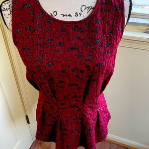 Anthropologie holiday top in cranberry wine, size medium NWT